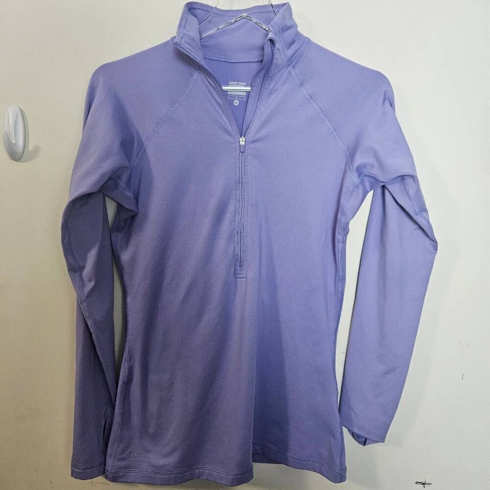 Nike 485378 Pro Hyoerwarm Mock Neck Active Running Tshirt Purple Womens Medium